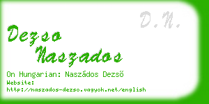 dezso naszados business card